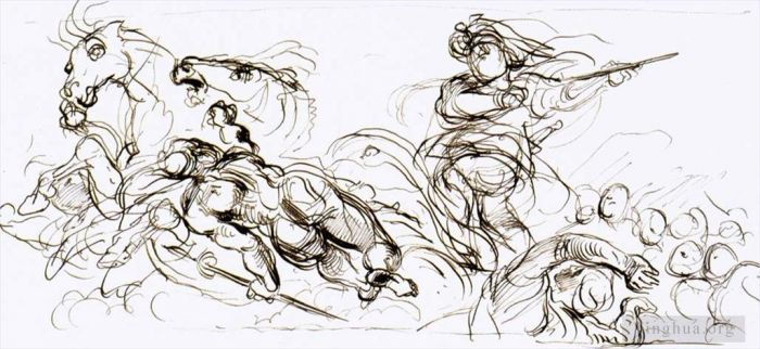 Ferdinand Victor Eugène Delacroix Andere Malerei - Studie für die Kriegskasse
