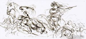 Ferdinand Victor Eugène Delacroix Werk - Studie für die Kriegskasse