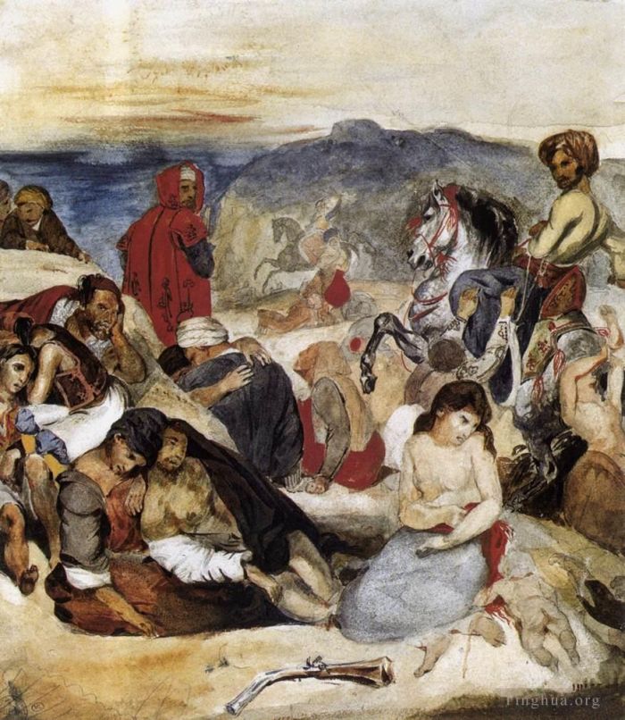 Ferdinand Victor Eugène Delacroix Andere Malerei - Das Massaker von Chios