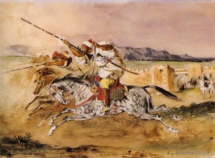 Ferdinand Victor Eugène Delacroix Andere Malerei - Arabische Fantasie 1832