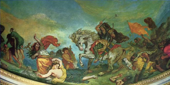Ferdinand Victor Eugène Delacroix Andere Malerei - Attila und seine Horden überrannten Italien und die Künste 1847