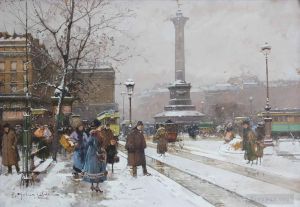 Eugène Galien-Laloue Werk - La Place de la Bastille