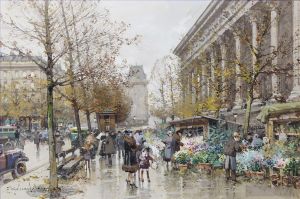 Eugène Galien-Laloue Werk - Paris Le march aux fleurs