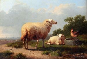 Eugene Joseph Verboeckhoven Werk - Schafe auf einer Wiese