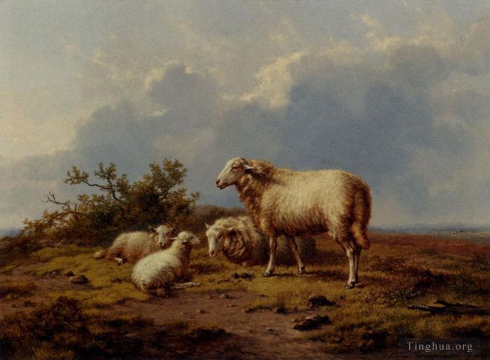 Eugene Joseph Verboeckhoven Ölgemälde - Schafe auf der Wiese