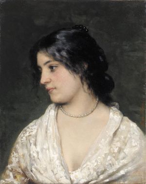 Eugene de Blaas Werk - Von The Pearl Necklace Dame
