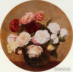 Henri Fantin-Latour Werk - Ein großer Rosenstrauß