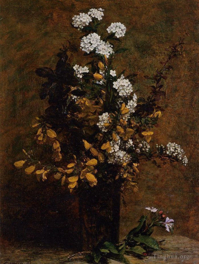 Henri Fantin-Latour Ölgemälde - Besen und andere Frühlingsblumen in einer Vase