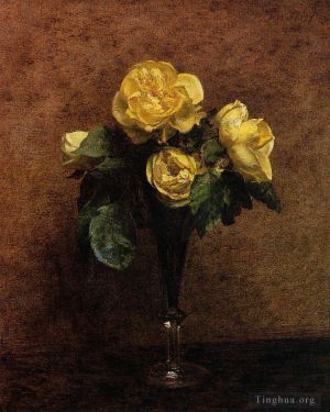 Henri Fantin-Latour Werk - Fleurs Roses Marechal Neil