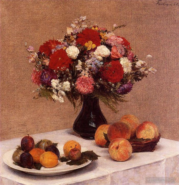 Henri Fantin-Latour Ölgemälde - Blumen und Früchte