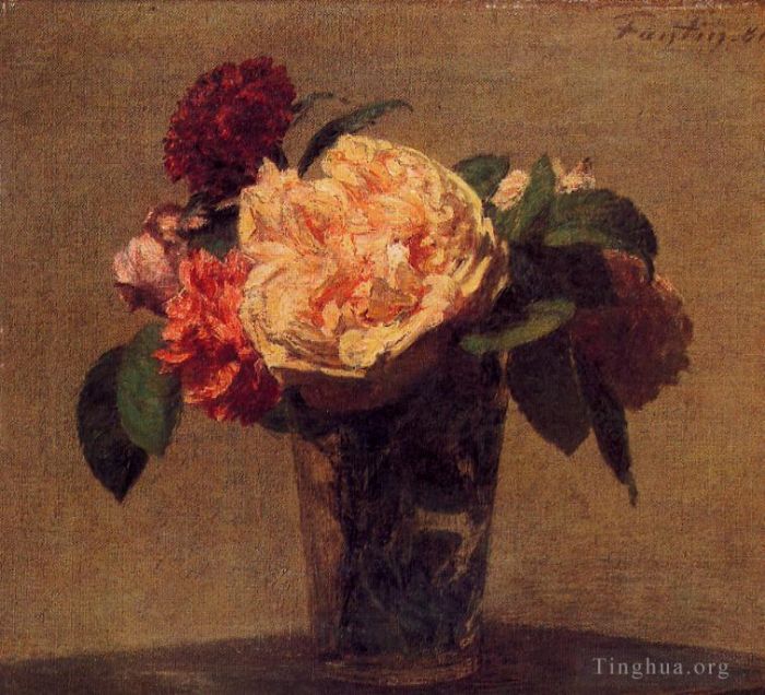 Henri Fantin-Latour Ölgemälde - Blumen in einer Vase
