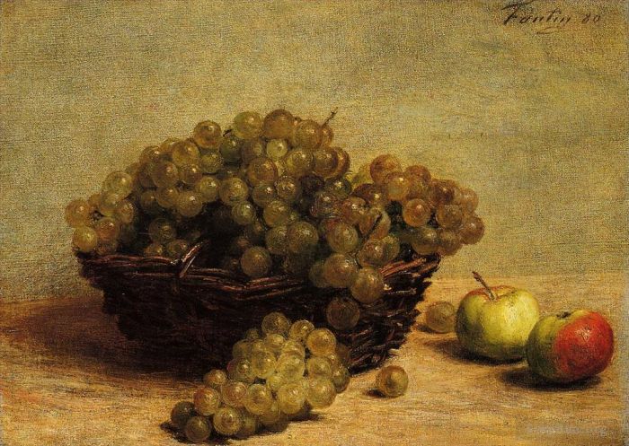 Henri Fantin-Latour Ölgemälde - Nature Morte Raisin und Pommes dApi