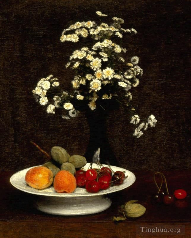 Henri Fantin-Latour Ölgemälde - Stillleben mit Blumen 1864