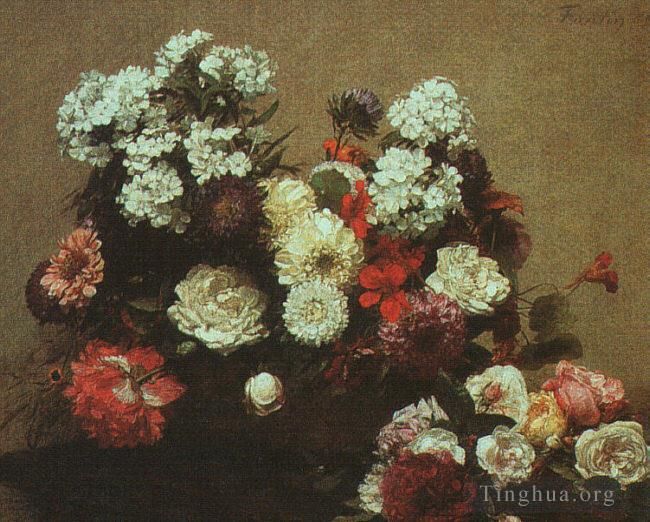 Henri Fantin-Latour Ölgemälde - Stillleben mit Blumen 1881