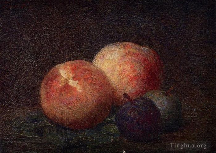 Henri Fantin-Latour Ölgemälde - Zwei Pfirsiche und zwei Pflaumen
