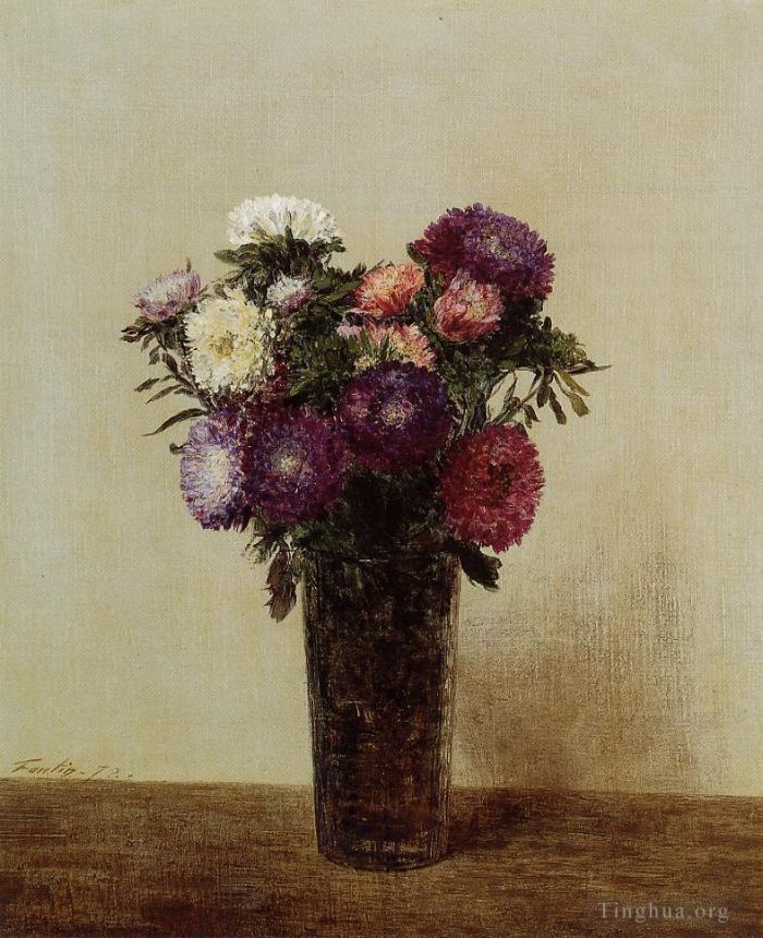 Henri Fantin-Latour Ölgemälde - Vase mit Blumen, Queens Daisies