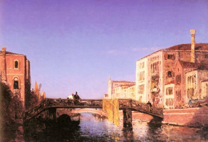 Félix Ziem Ölgemälde - Le Pont De Bois A Venise