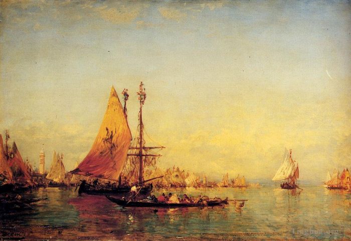 Félix Ziem Ölgemälde - Der Canal Grande Venedig 1
