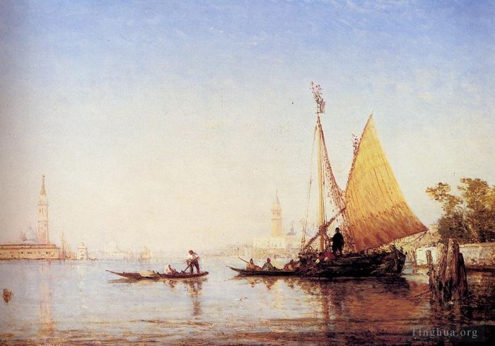Félix Ziem Ölgemälde - Der Canal Grande Venedig