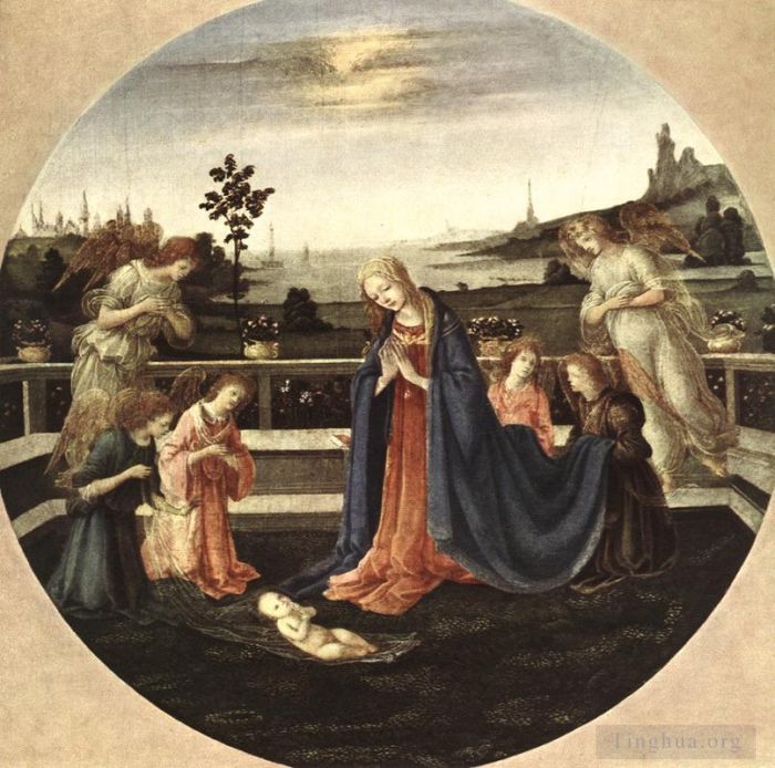 Filippino Lippi Ölgemälde - Anbetung des Kindes 1480
