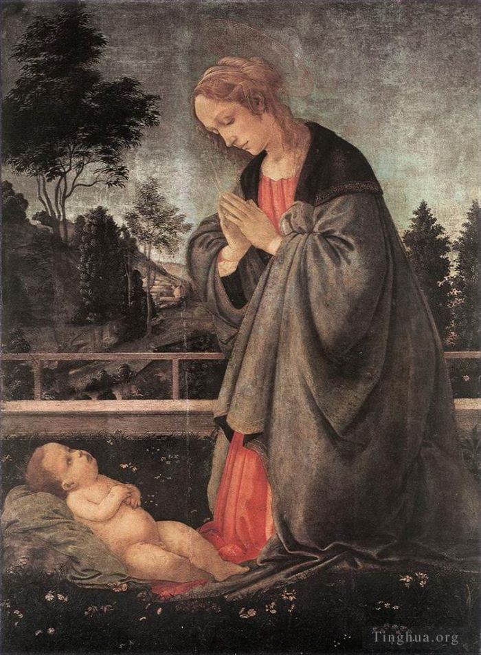 Filippino Lippi Ölgemälde - Anbetung des Kindes 1483