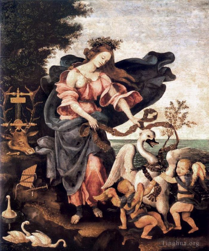 Filippino Lippi Ölgemälde - Allegorie der Musik oder Erato 1500