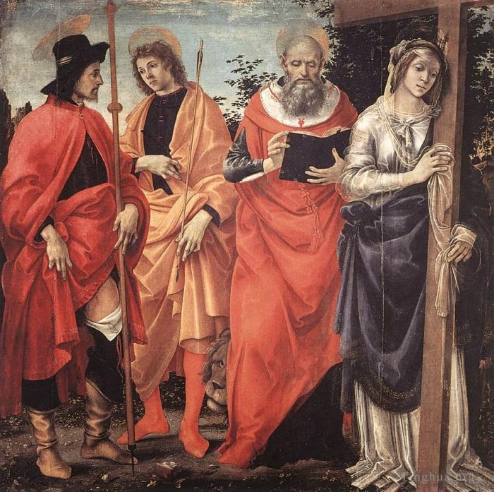 Filippino Lippi Ölgemälde - Vier-Heiligen-Altarbild 1483