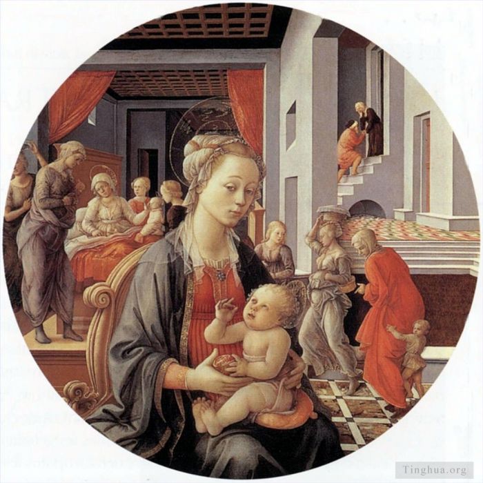 Filippino Lippi Ölgemälde - Madonna und Kind