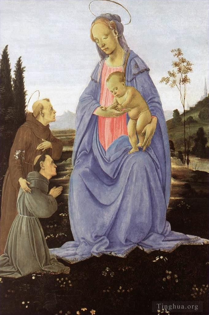 Filippino Lippi Ölgemälde - Madonna mit Kind, dem heiligen Antonius von Padua und einem Mönch vor 1480