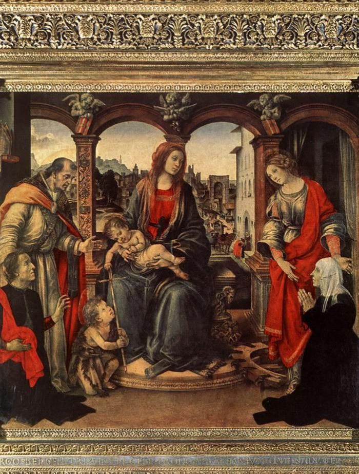 Filippino Lippi Ölgemälde - Madonna mit Kind und Heiligen 1488