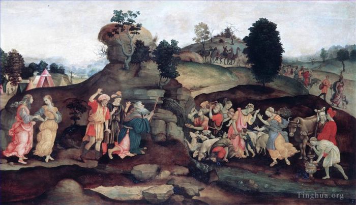 Filippino Lippi Ölgemälde - Moses bringt Wasser aus dem Felsen hervor