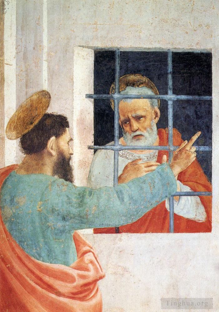 Filippino Lippi Ölgemälde - Der heilige Petrus wird im Gefängnis vom heiligen Paulus besucht