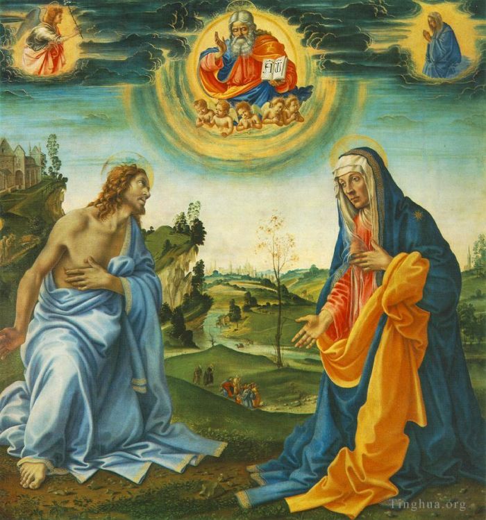 Filippino Lippi Ölgemälde - Das Eingreifen Christi und Marias