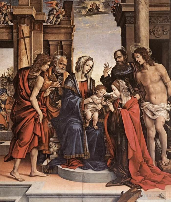 Filippino Lippi Ölgemälde - Die Hochzeit der Heiligen Katharina 1501