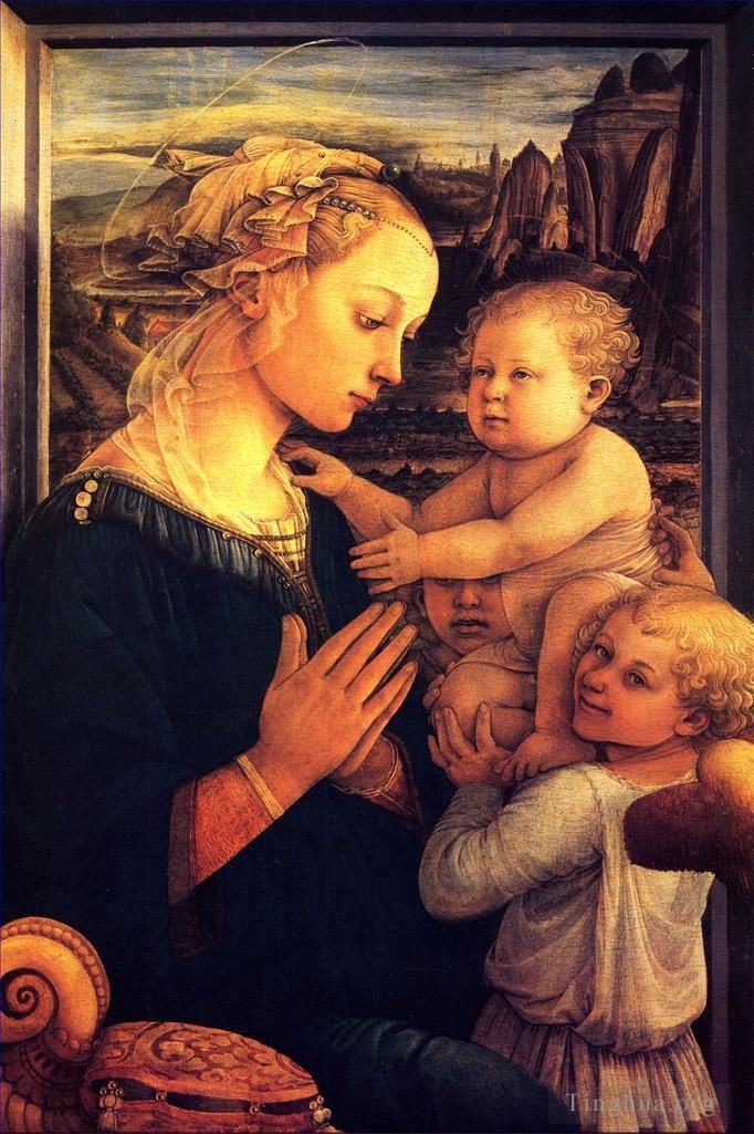 Filippino Lippi Ölgemälde - Jungfrau mit Kindern