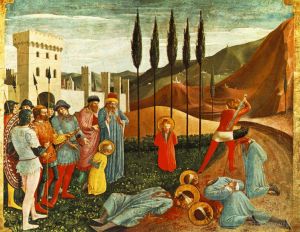 Fra Angelico Werk - Enthauptung des Heiligen Cosmas und des Heiligen Damian