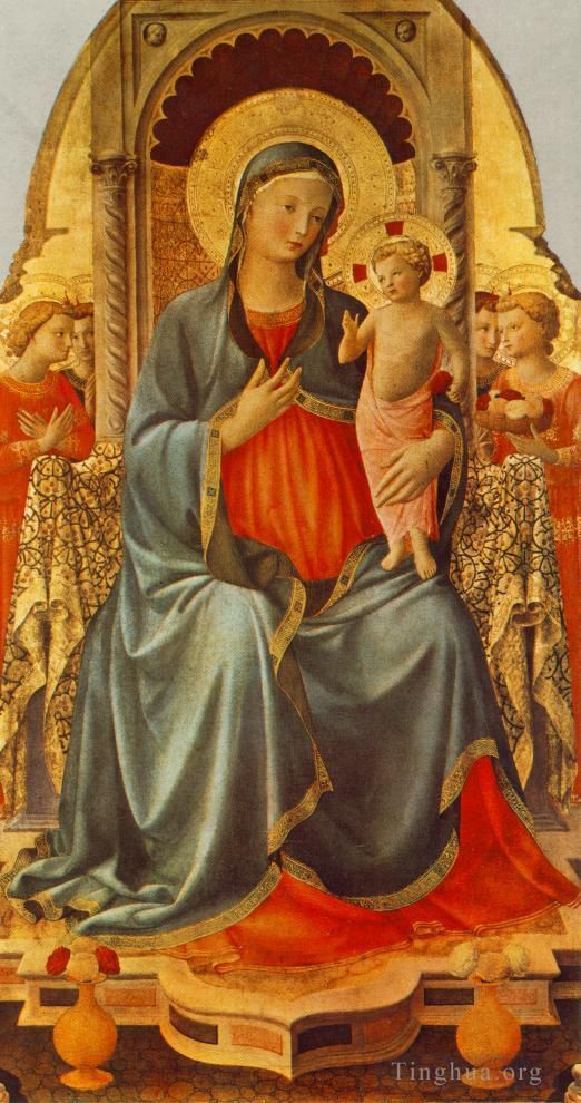 Fra Angelico Andere Malerei - Madonna mit Amor und Engeln