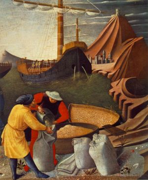 Fra Angelico Werk - Geschichte des Heiligen Nikolaus Der heilige Nikolaus rettet das Schiff
