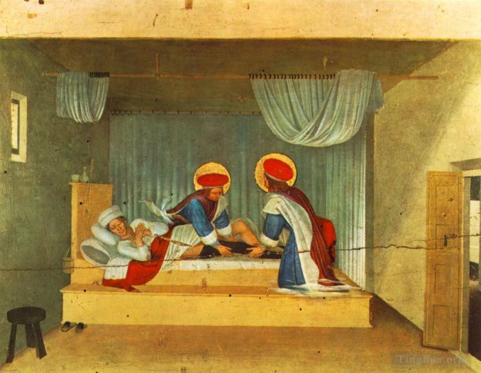 Fra Angelico Andere Malerei - Die Heilung Justinians durch den Heiligen Cosmas und den Heiligen Damian