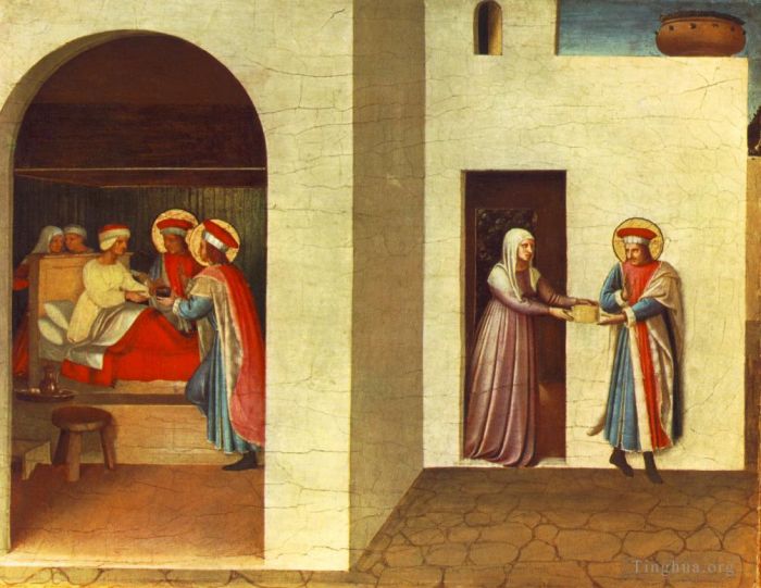 Fra Angelico Andere Malerei - Die Heilung von Palladia durch den Heiligen Cosmas und den Heiligen Damian