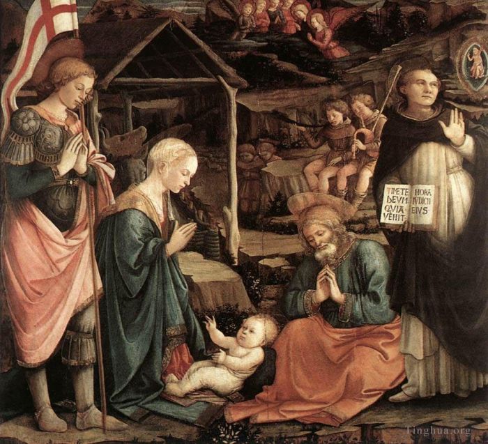 Fra Filippo Lippi Andere Malerei - Anbetung des Kindes mit Heiligen 1460
