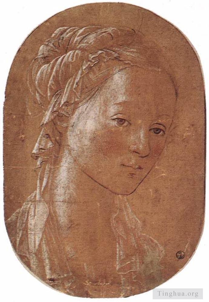 Fra Filippo Lippi Andere Malerei - Kopf einer Frau 1452