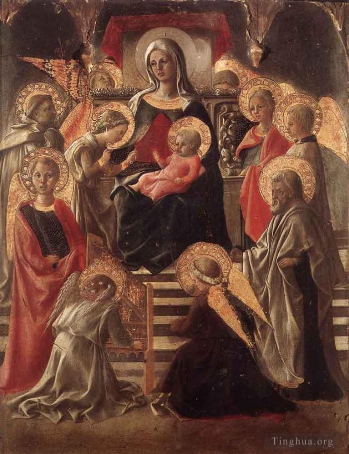 Fra Filippo Lippi Andere Malerei - Thronende Madonna mit Kind und Heiligen