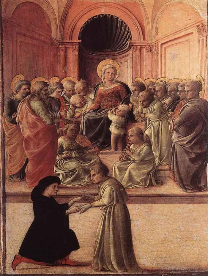 Fra Filippo Lippi Andere Malerei - Madonna und Kind mit Heiligen und einem Anbeter