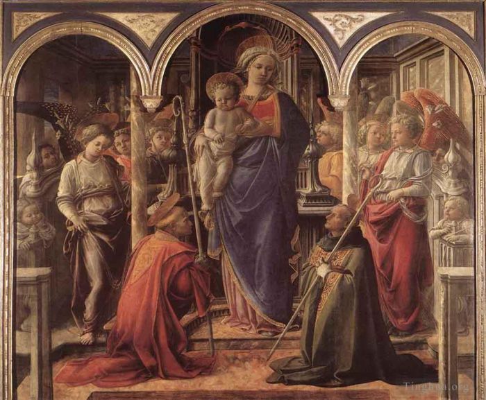 Fra Filippo Lippi Andere Malerei - Madonna und Kind mit St. Fredianus und St. Augustinus