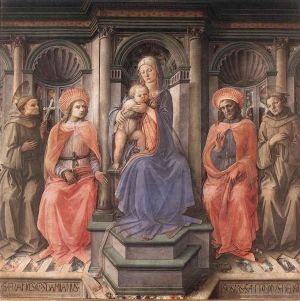 Fra Filippo Lippi Werk - Thronende Madonna mit Heiligen