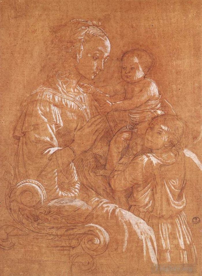 Fra Filippo Lippi Andere Malerei - Madonna mit dem Kind und zwei Engeln zeichnen