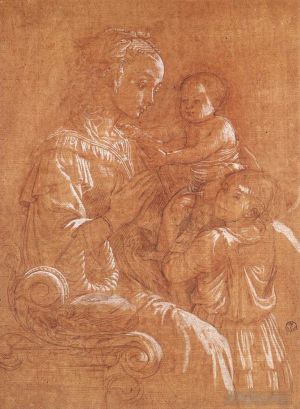 Fra Filippo Lippi Werk - Madonna mit dem Kind und zwei Engeln zeichnen