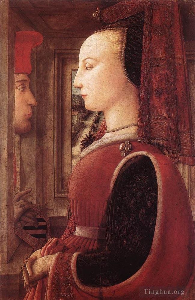 Fra Filippo Lippi Andere Malerei - Porträt Eines Mannes Und Einer Frau