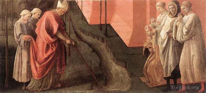Fra Filippo Lippi Andere Malerei - St. Fredianus leitet den Fluss Serchio um